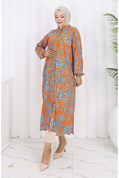 sefamerve Viskon Tunik 2218-04 Turuncu
