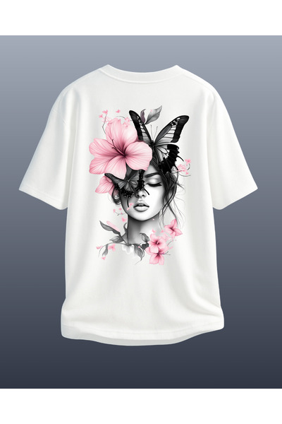 CATHECAT White Special Design Printed Oversize Unisex Tshirt