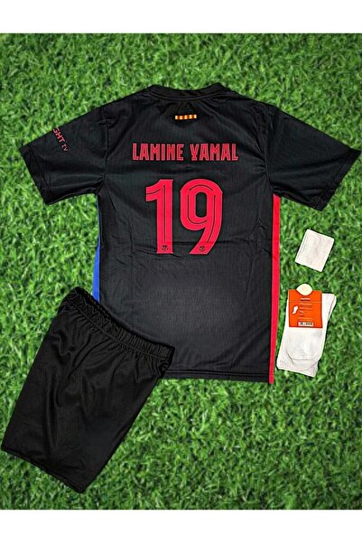 Forma B.a.r.c.e.l.o.n.a 2024/25 Yeni Sezon Lamine Yamal Siyah Deplasman Çocuk...