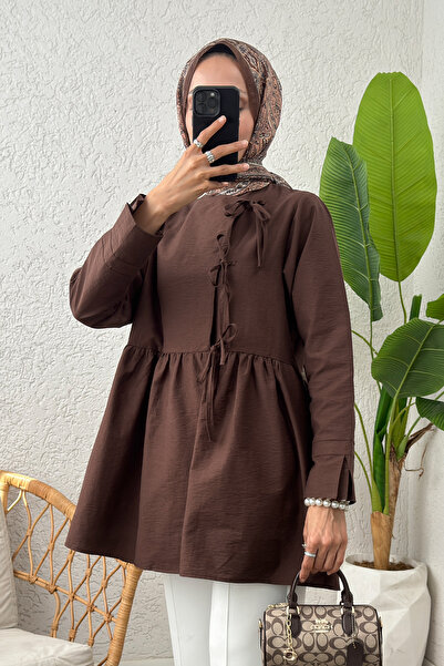 zhrcelebi كيمونو بحزام عند الخصر 0002 - بني