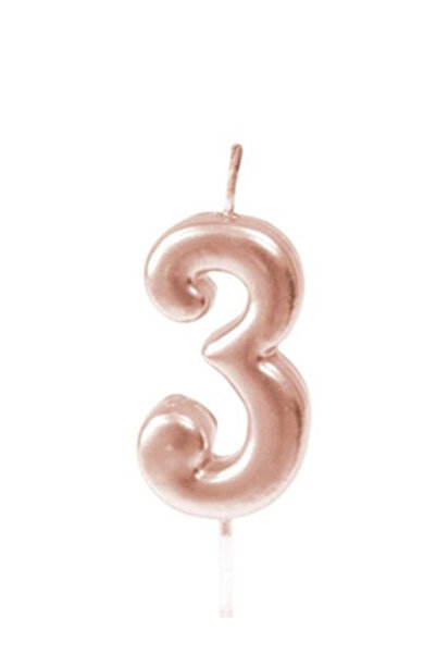 Share the Love Three Number Candle - Rose Gold