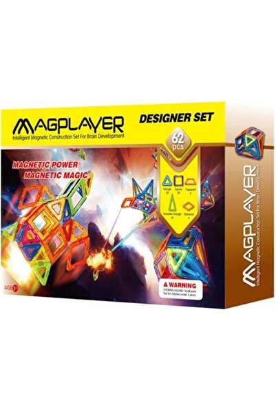 Magplayer Joc de constructie magnetic - 62 piese