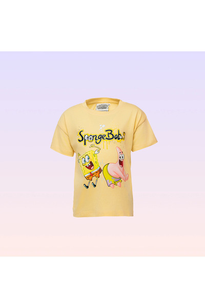 NİCKELODEON Sünger Bob Kare Pantolon ve Patrick Yıldız Baskılı Bisiklet Yaka ...