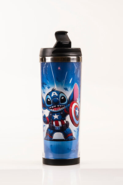 MUKKO HOME ترمس فولاذي مزخرف بتطريز - 360 مل |   غطاء مانع للتسرب، وعاء داخلي...