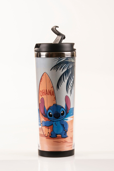 MUKKO HOME ترمس فولاذي مزخرف بتطريز - 360 مل |   غطاء مانع للتسرب، وعاء داخلي من الفولاذ، 19 سم