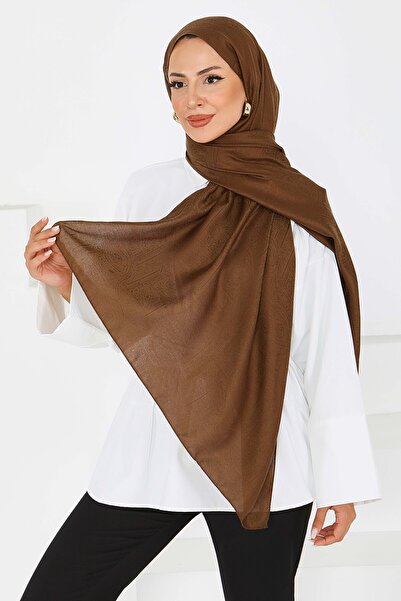 TOFİSA Ethnic Monogram Shawl Brown - 27592