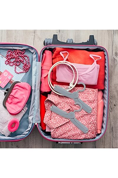 Flippy Foldable Travel Hanger, Flippy, Mini Portable Clothes Hanger, Drying Rack, 14x7x1.4cm, Gray