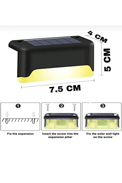 Genel Markalar 4 Adet Solar Güneş Enerjili Lamba Merdiven, Bahçe, Balkon, Veranda Dekorasyon Ve Çit Işık