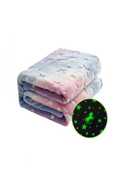 Blusmart Children's blanket, bright and fluffy, phosphorescent effect, 150x120cm