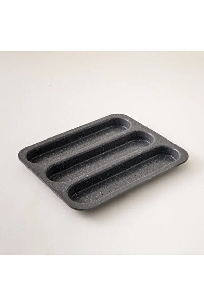 Alberto صينية خبز باغيت من الفولاذ الكربوني، 3 أرغفة، 3*32*38 سم، رمادي