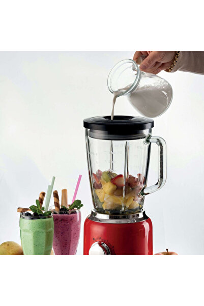 ARIETE Blender MODERNA 0585/00, 1000W, 4 blades, 1.5 l, 4 speeds + pulse, Glass jug, Red