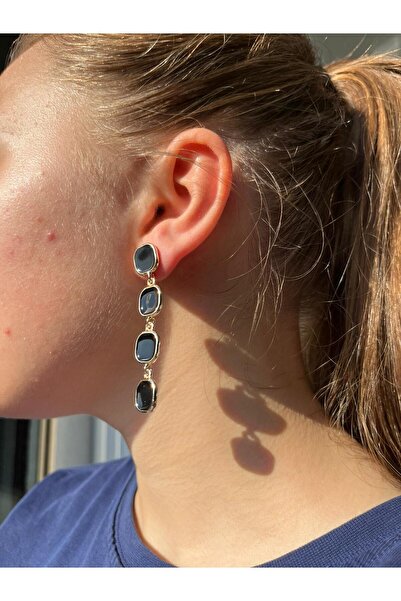 Candy Gold Frame - Enamel Gold Plated Dangle Square Earrings