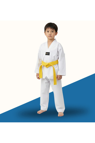 Taekwondo Acemi Elbisesi-Beyaz Yaka Elbisesi-Tekvando Elbisesi