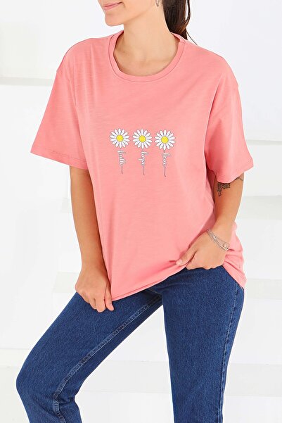 TOFİSA Μπλουζάκι με στάμπα και κοντά μανίκια - 27578