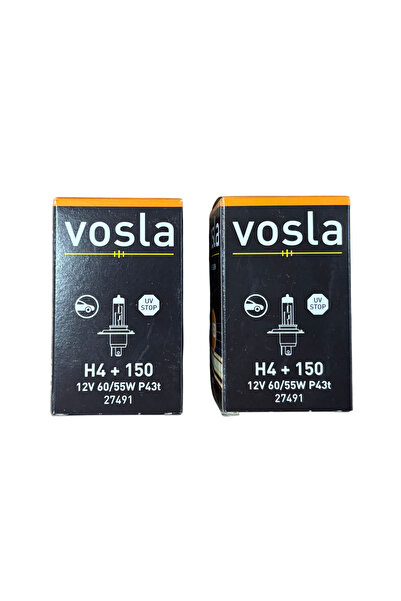 VOSLA H4 60-55W 12v %150 Artırılmış Güçlü Halojen Ampul 2 Adet Fiyatı (27491)