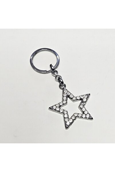 ÜNSA Anahtar إكسسوار حقيبة سلسلة المفاتيح، سلسلة مفاتيح على شكل نجمة مرصعة بالجواهر، ذهبي-فضي