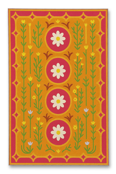 Rugs Modern Halı Διακοσμητικό χαλί με λουλουδάτο σχέδιο MOSSO mosso647Πορτοκαλί