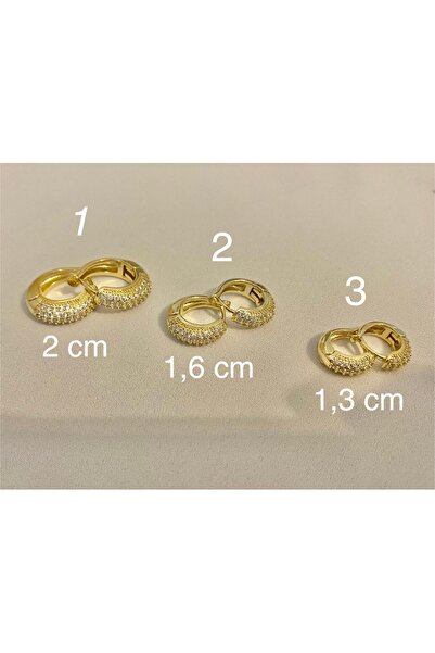 Zirkon Taşlı 2 Numara 1,6 cm Halka Küpe