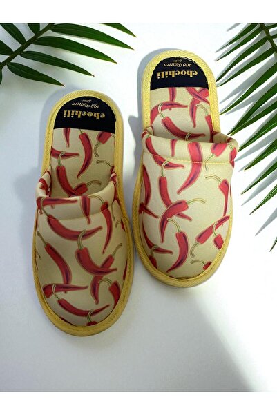 Chochili Red Pepper Patterned House Slippers