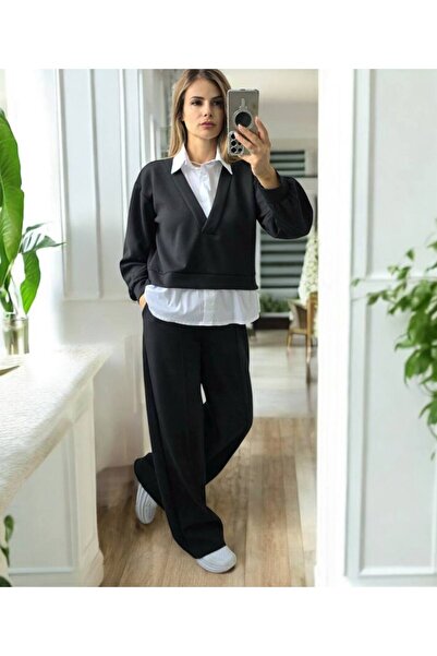 GLAMSI Viscose set with shirt-inspired details