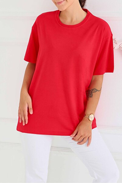 TOFİSA Short Sleeve T-Shirt Red - 27346