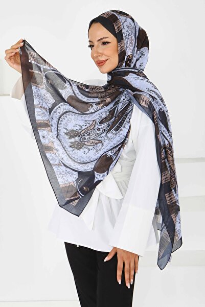 TOFİSA Εθνοτικό βαμβακερό σάλι με σχέδιο Indigo - 27597