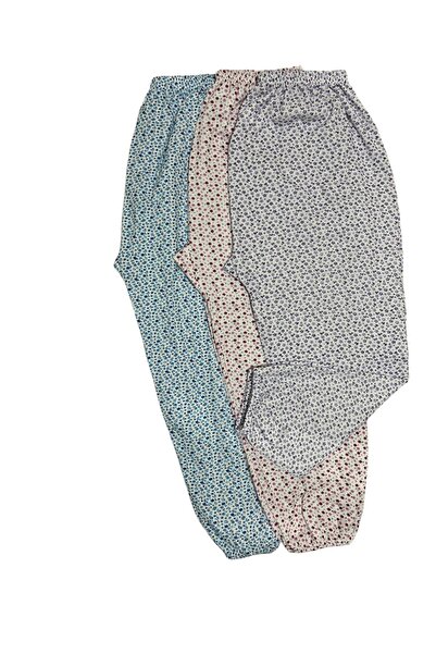 PİERLES 3 τεμάχια γυναικεία μακριά ελαστικά παντελόνια πιτζάμα με σχέδια