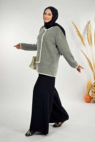 Bym Fashion Buttoned Knitwear Cardigan 18318 Stone