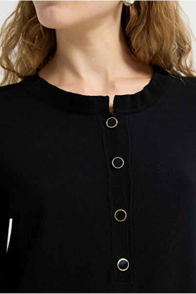 adL Uzun Kollu Patlı Triko Kazak