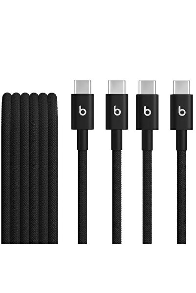 Beats كابلات Apple USB إلى TYPE C المنسوجة بطول 1.5 متر (عبوة من قطعتين)، لون أسود