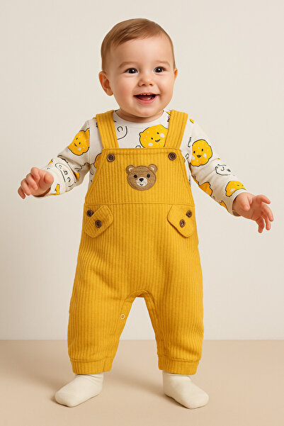 mini kanka Erkek Bebek %100 Pamuklu Ayıcık Nakışlı Ayıcık Temalı Bebek Tulum ...