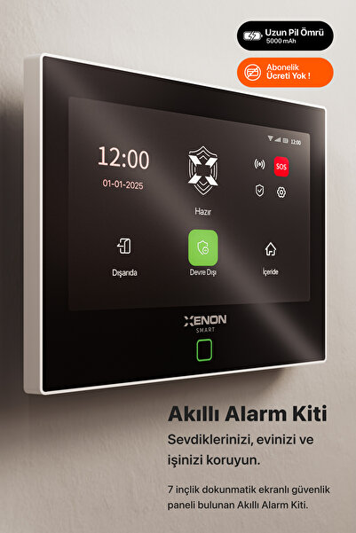 Xenon Smart Akıllı Alarm Güvenlik Kiti Wi-Fi Otomatik Arama SMS Dahili Siren Mobil Uygulama ile Kontrol X7570