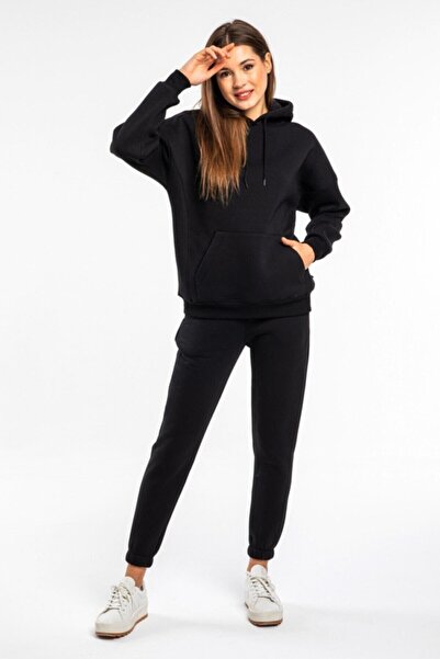 NoVibe Set de trening din fleece cu 3 fire pentru femei de mărime mare