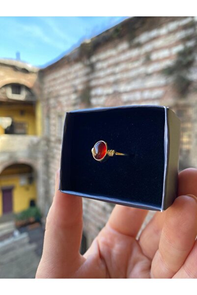 By Atölye Doğal Akik Taşlı Gümüş Yüzük