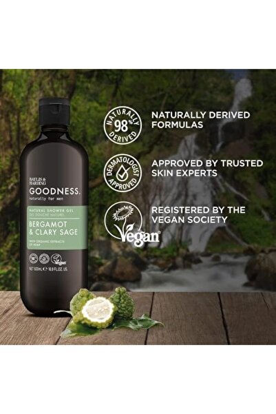 Baylis & Harding جل استحمام طبيعي برائحة البرغموت والمريمية للرجال، 500 مل