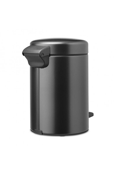 Brabantia NewIcon Pedal Bin 1008834, 3 l, Soft Close, Anti-Slip Base, Dark Grey