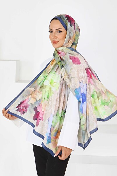 TOFİSA Bamboo Kırash Shawl Navy Blue - 27617