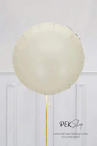 PEKSHOP Retro Krem Yuvarlak Folyo Balon 18inç