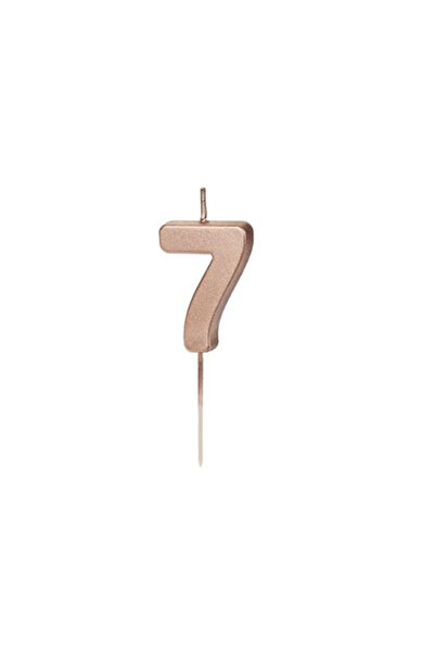 Share the Love Birthday candle number 7, rose gold, 4.5cm