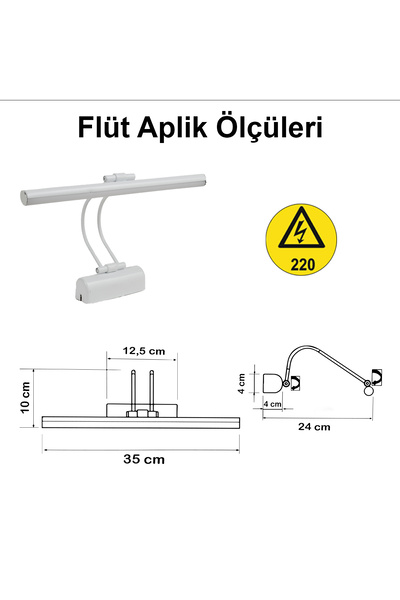 Merwish Flute Sconce 35 cm Led Wall Lamp 3200K Daylight