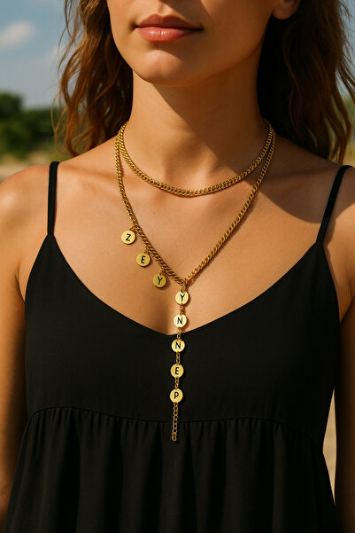 derokas Paslanmaz Çelik Pul Harfli Kişiye Özel Trend Zarif Y Kolye