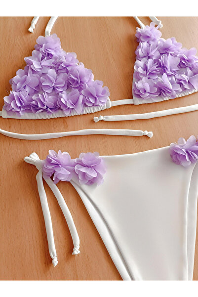 bright moon Kadın çiçekli bikini takımı (DOLGUSUZ)