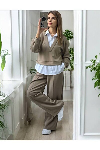 GLAMSI Viscose set with shirt-inspired details
