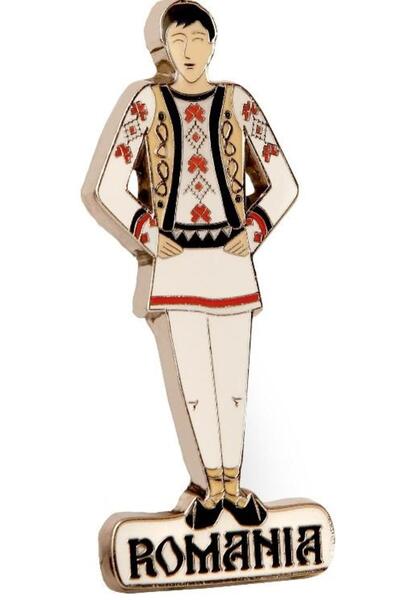 Magnetella Souvenirs Magnet de frigider - Romania Barbat in costum popu