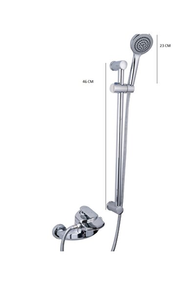 Trendy's Μπαταρία Μπάνιου TRENDY’S, Τύπου Καταρράκτη + Σετ Ντους με Μπάρα, Γυαλιστερό Χρώμιο