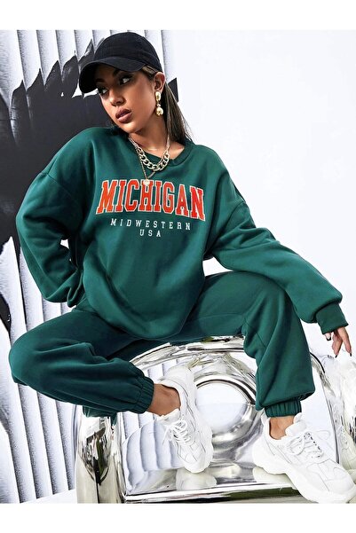 NoVibe Σετ φόρμας μεγάλου μεγέθους με στάμπα Michigan Design