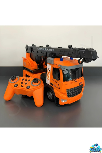 SHARKY 2.4GHz Uzaktan Kumandalı 1:12 Ölçek Işıklı ve Sesli Vinç - Oyuncak Şarjlı Vinçli İnşaat Aracı