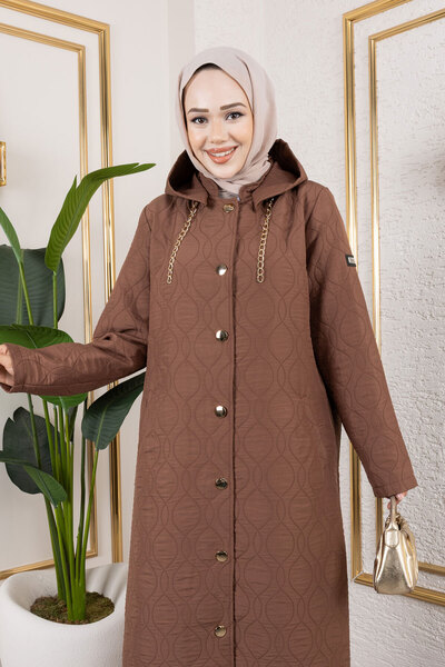 Tesettür Dünyası Buttoned Quilted Cap Tsd250217 Brown