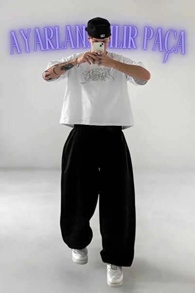 vladivosto Bol Paça Paçası Ayarlanabilir Mevsimlik Bol Kalıp Büyük Beden Battal Kalıp Oversize Baggy Yüksek Bel