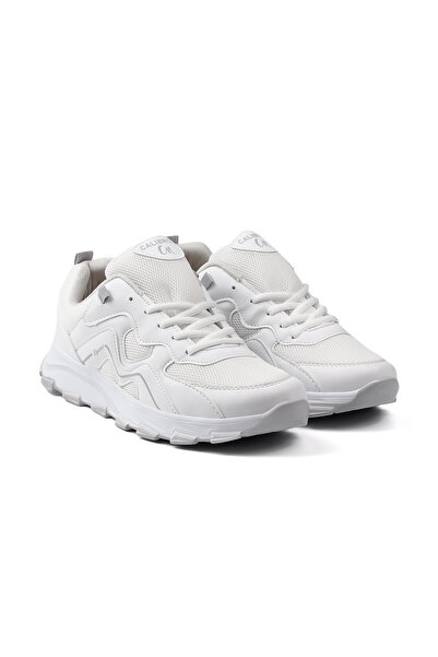 KAJILA Men's White Sports Shoes Comfortable Casual Sneaker Walking Running Lightweight Sole Lace-Up